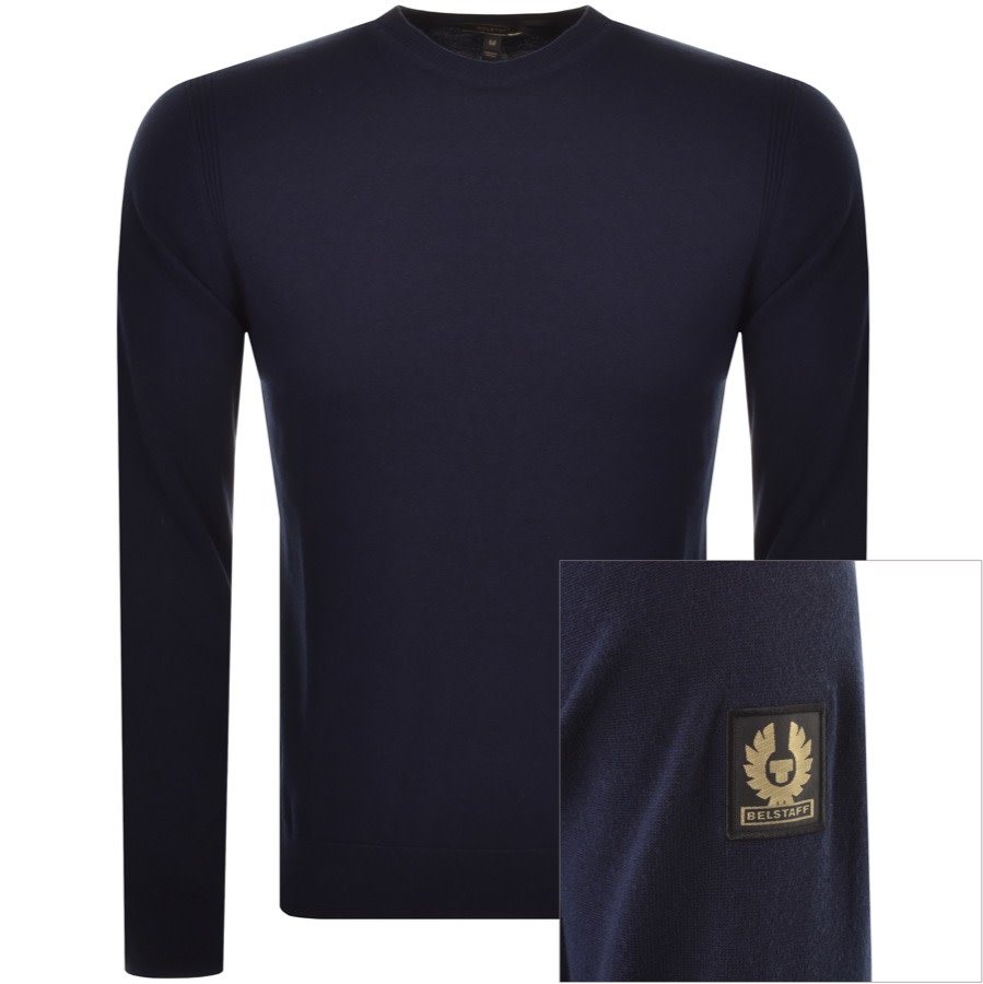 Product Image for Belstaff Moss Crew Neck Knit Jumper Navy